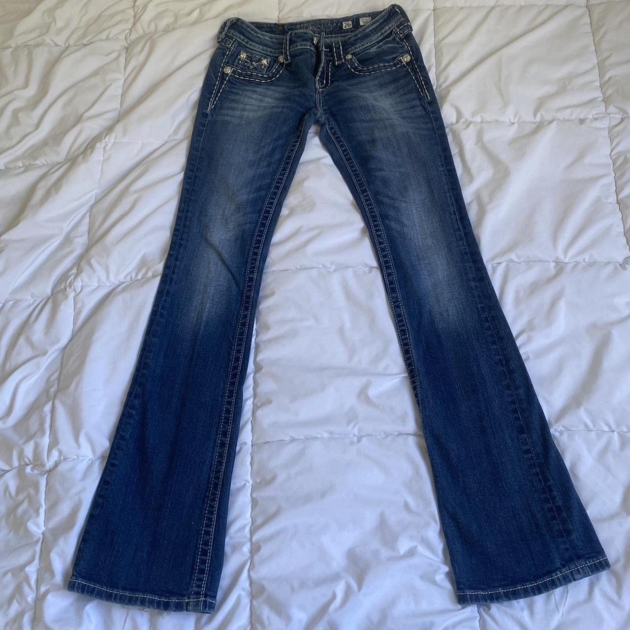 2000s cyber grunge bedazzled miss me low rise... Depop