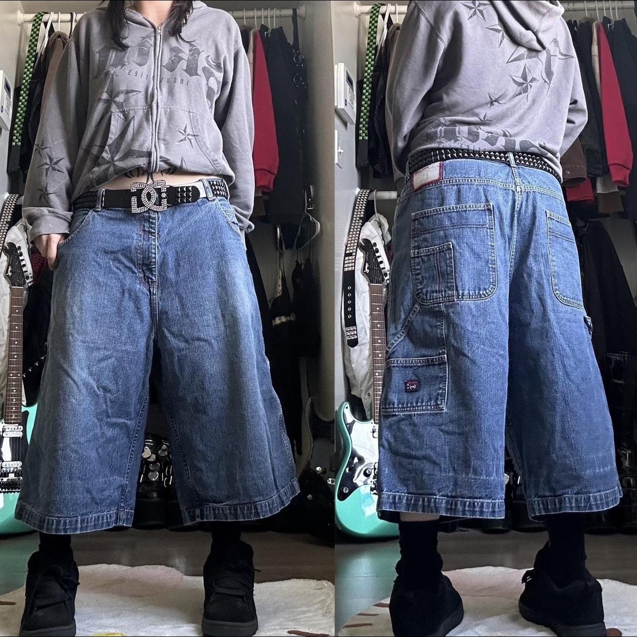 y2k grunge baggy skater jorts ★ vintage phat... - Depop