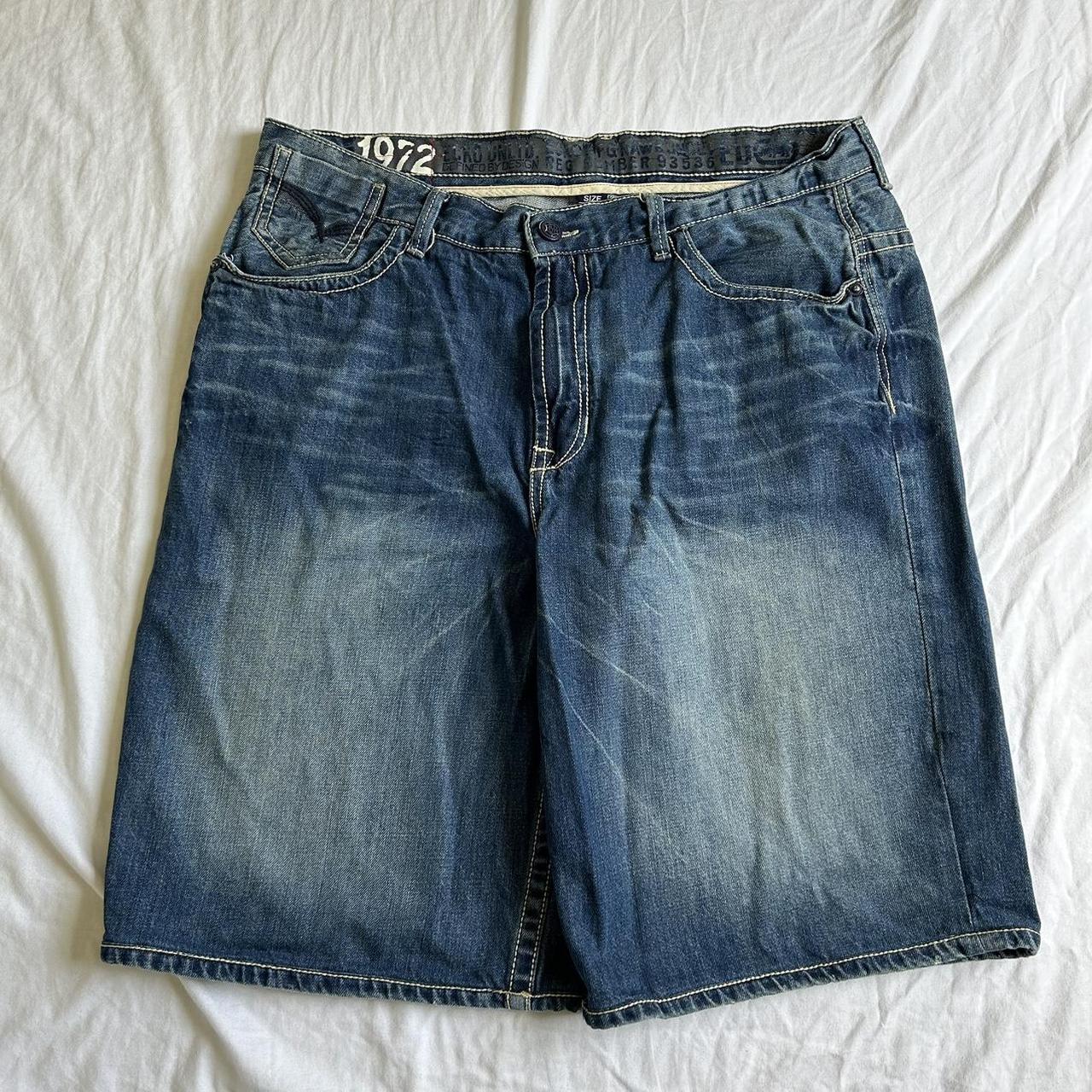 y2k grunge baggy skater jorts ★ ecko... - Depop