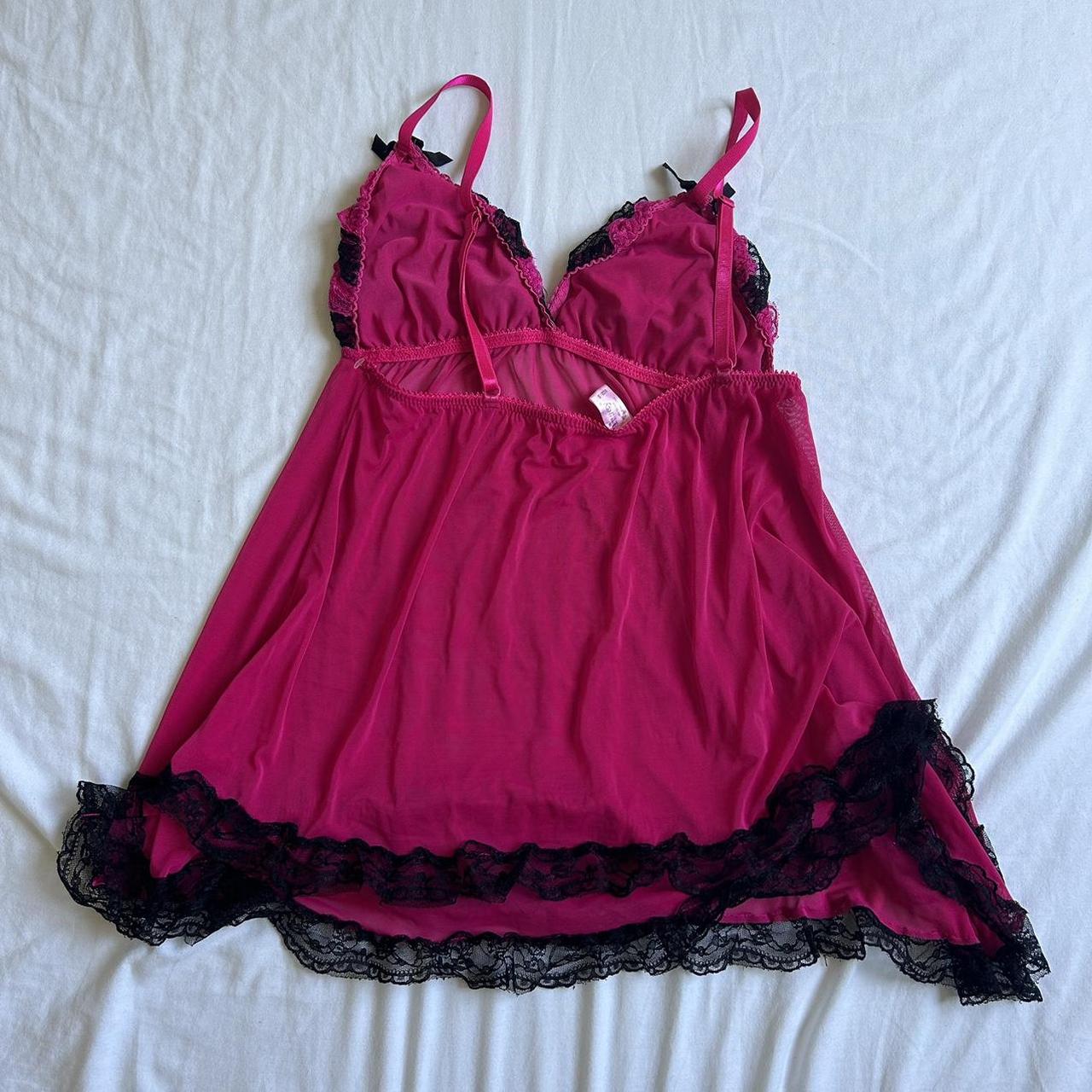 trashy Y2K grunge cami slip ★ 2000s hot pink and... - Depop