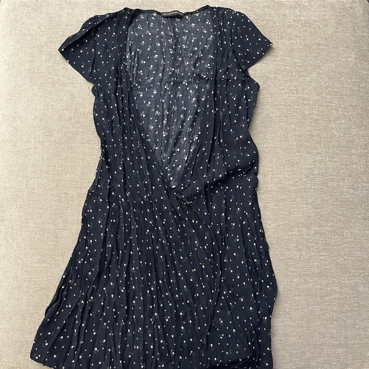 Brandy Melville Blue Floral Wrap Dress