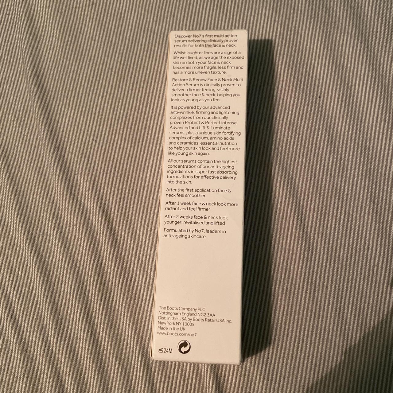 NO 7 FACE AND NECK MULTI ACTION SERUM! never used or... Depop