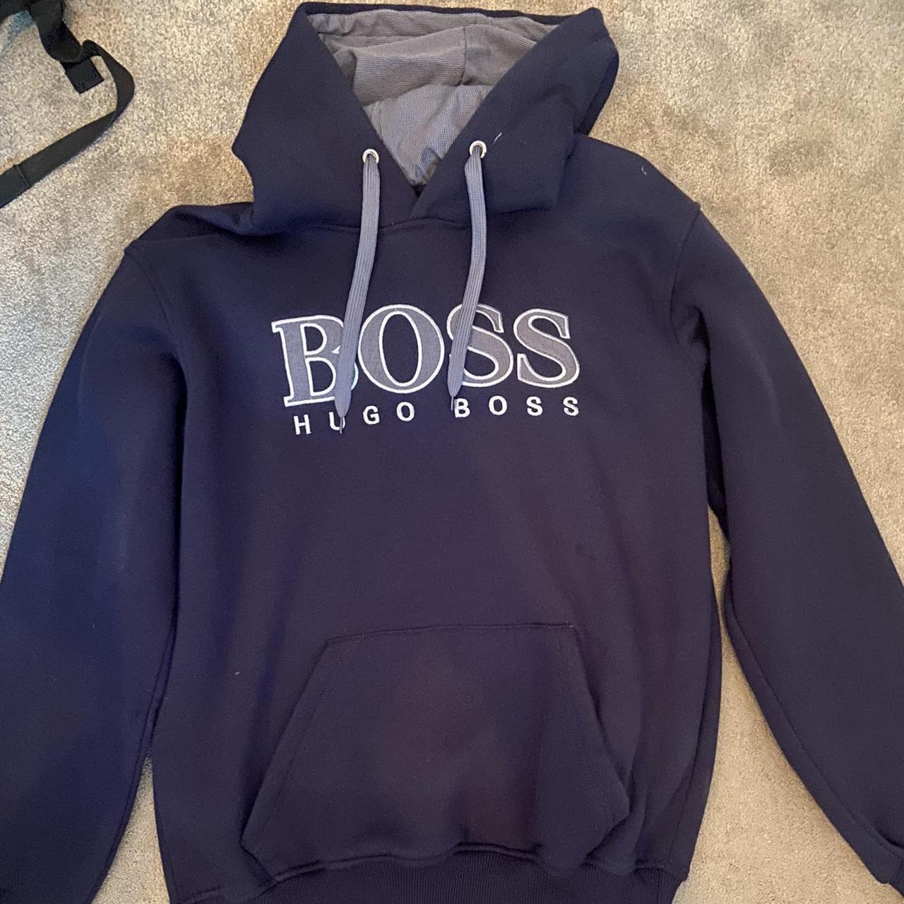 Hugo Boss Navy Hoodie🤩 Only worn once perfect... - Depop
