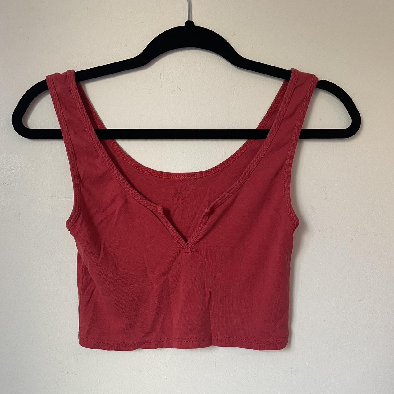 Brandy Melville Red Tank Top with Thick Straps and V