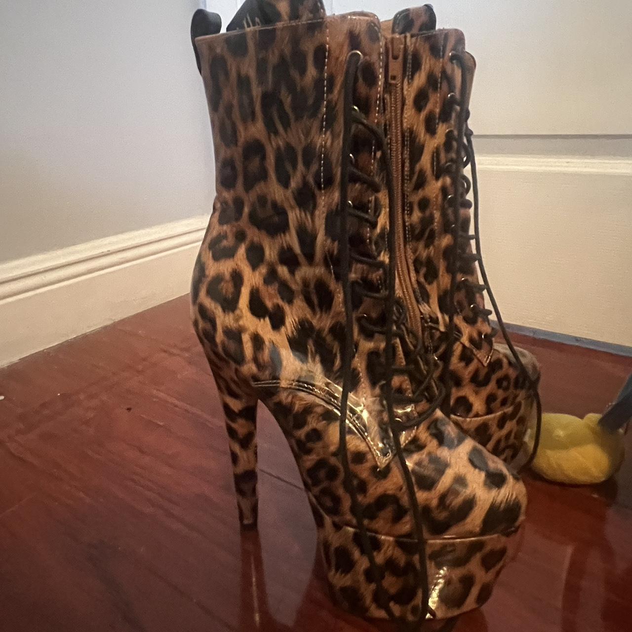 Hella Heels cheetah print boots size US10. I love... - Depop