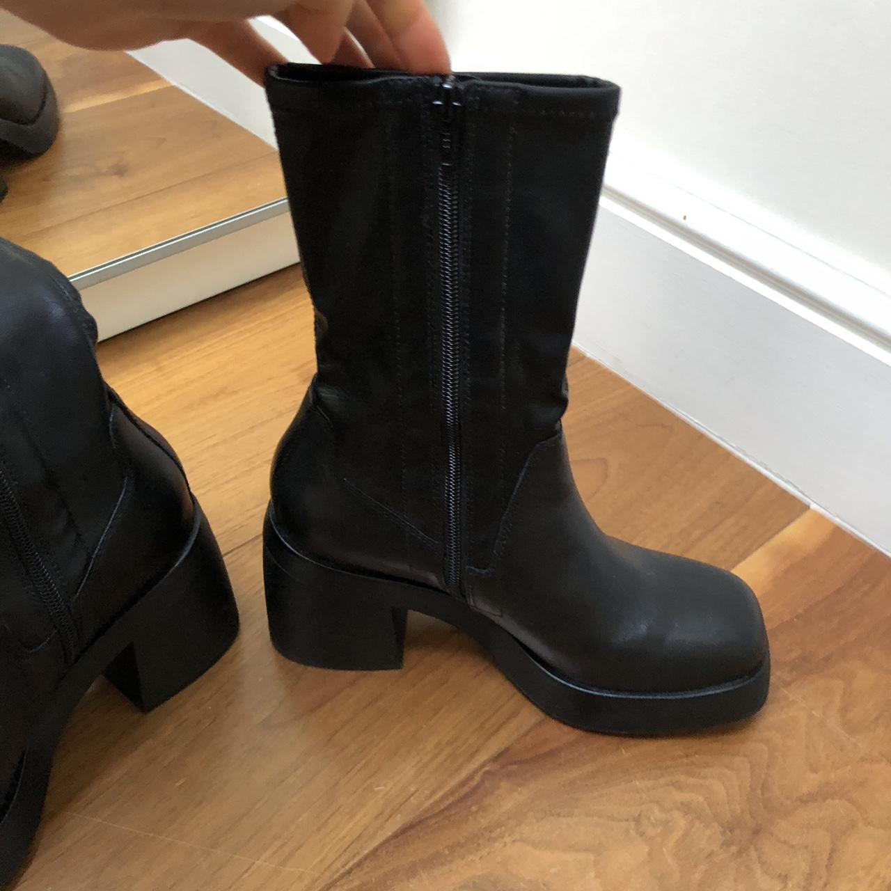 Black vagabond Brooke leather heel platform boots in... Depop