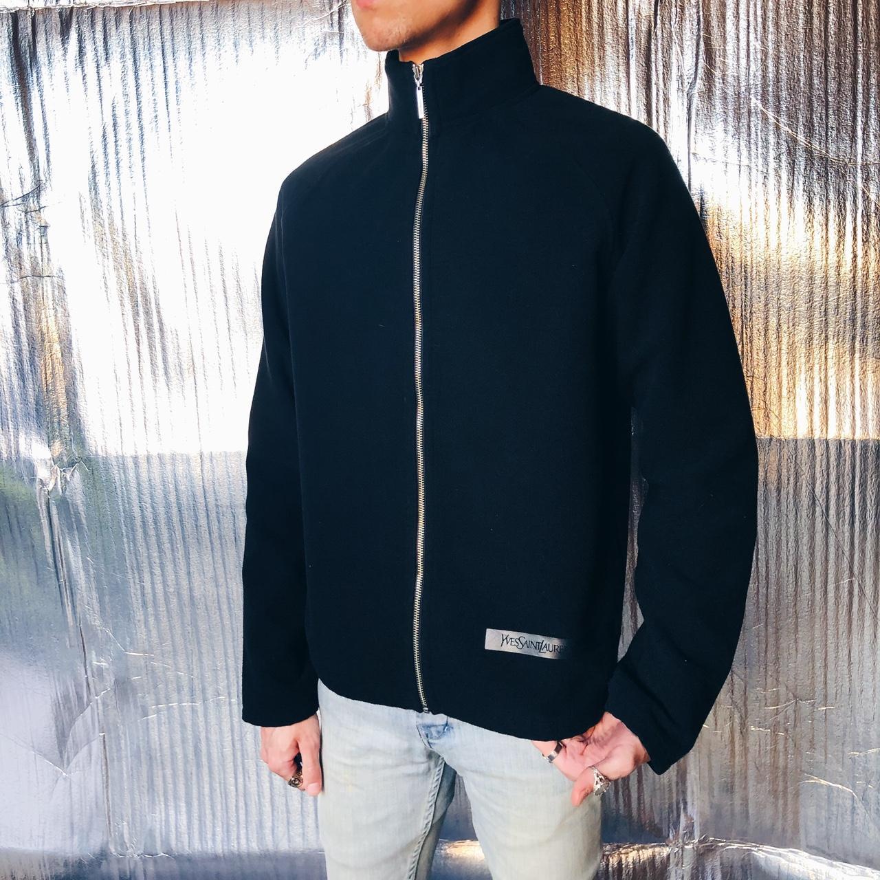 Vintage YSL Track Jacket 🇫🇷 Men’s Medium Dark Navy... Depop