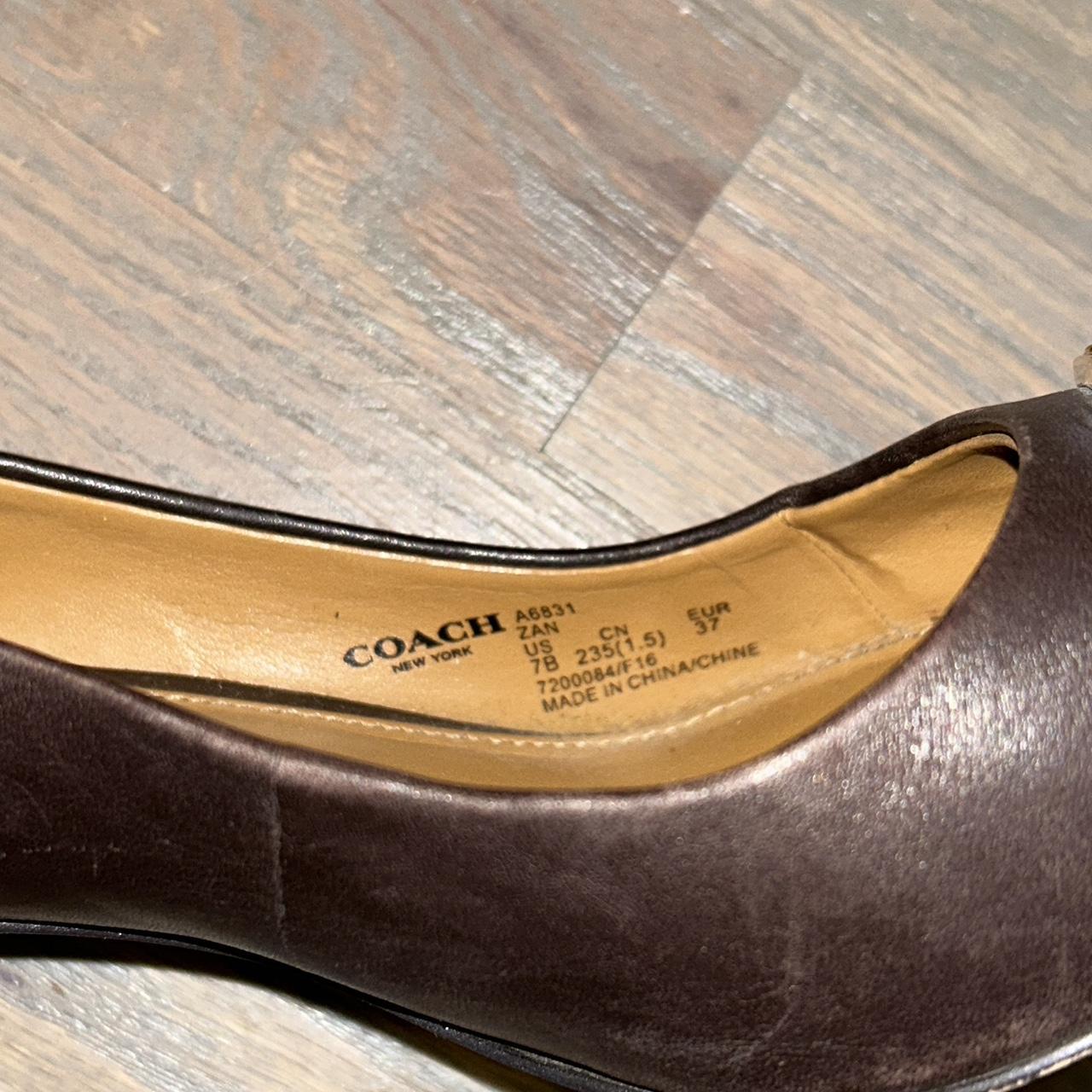 Coach leather pumps Coach Zan brown leather pointed... Depop
