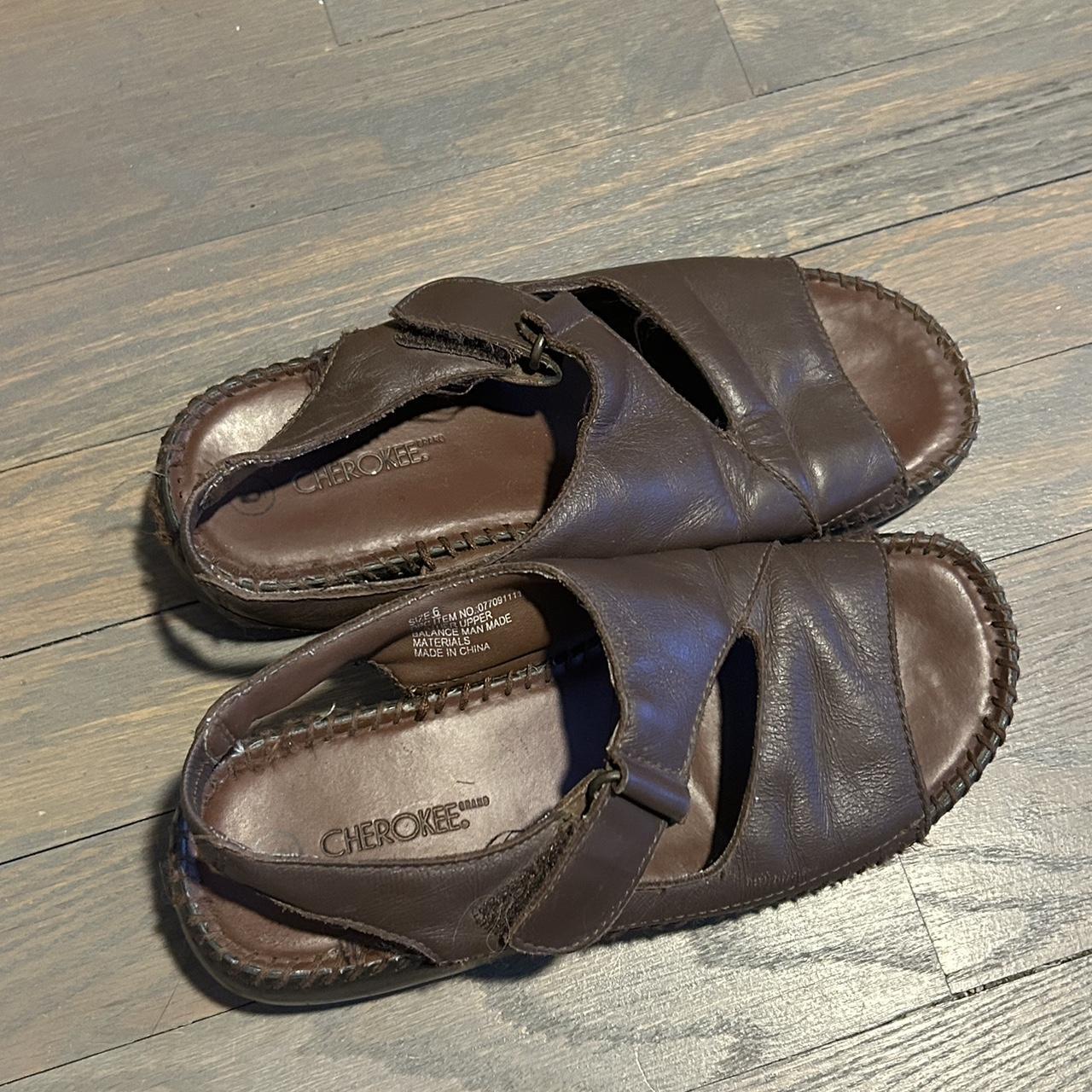 Cherokee leather sandals Size 6, good/fair... - Depop