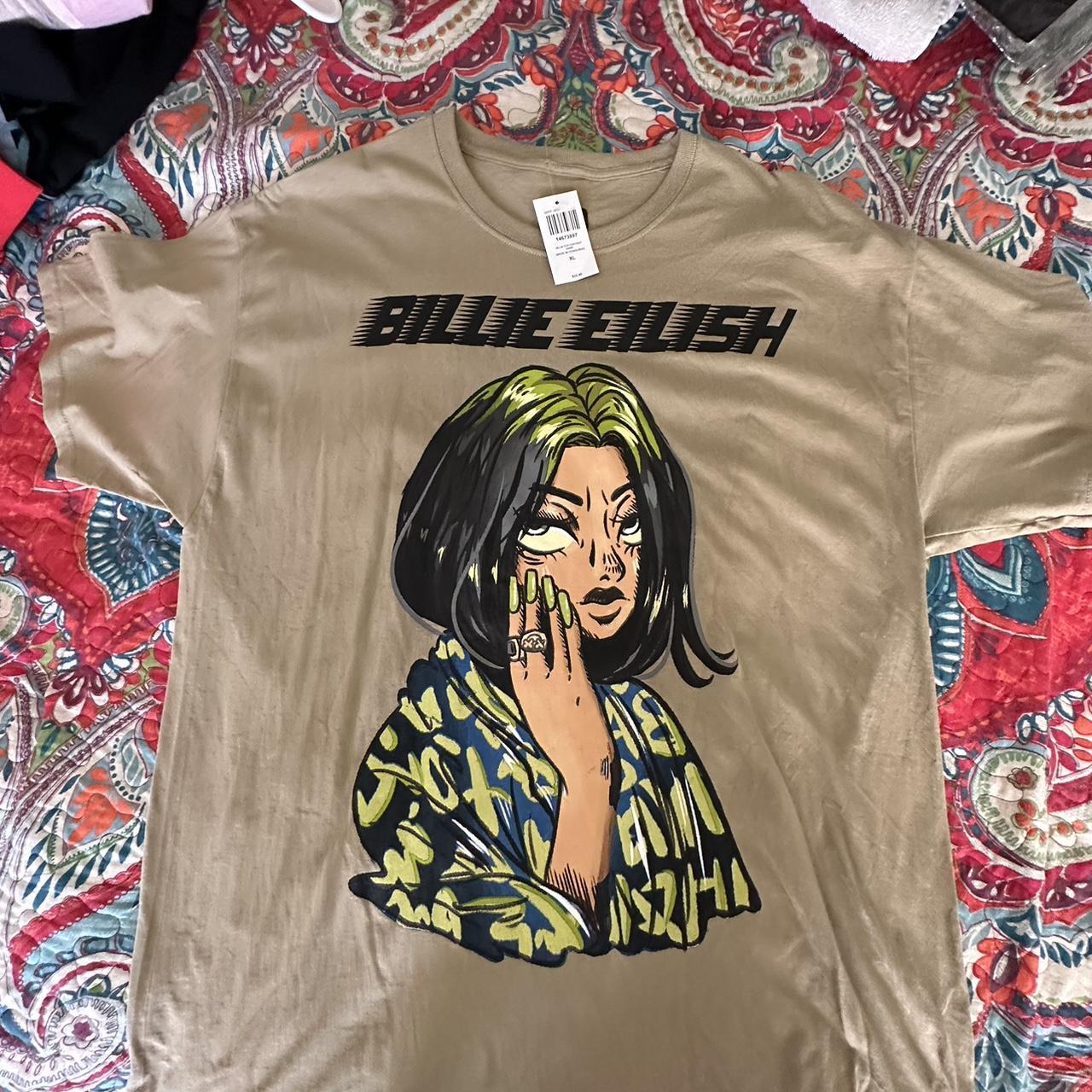 Billie Eilish Anime Green T-Shirt