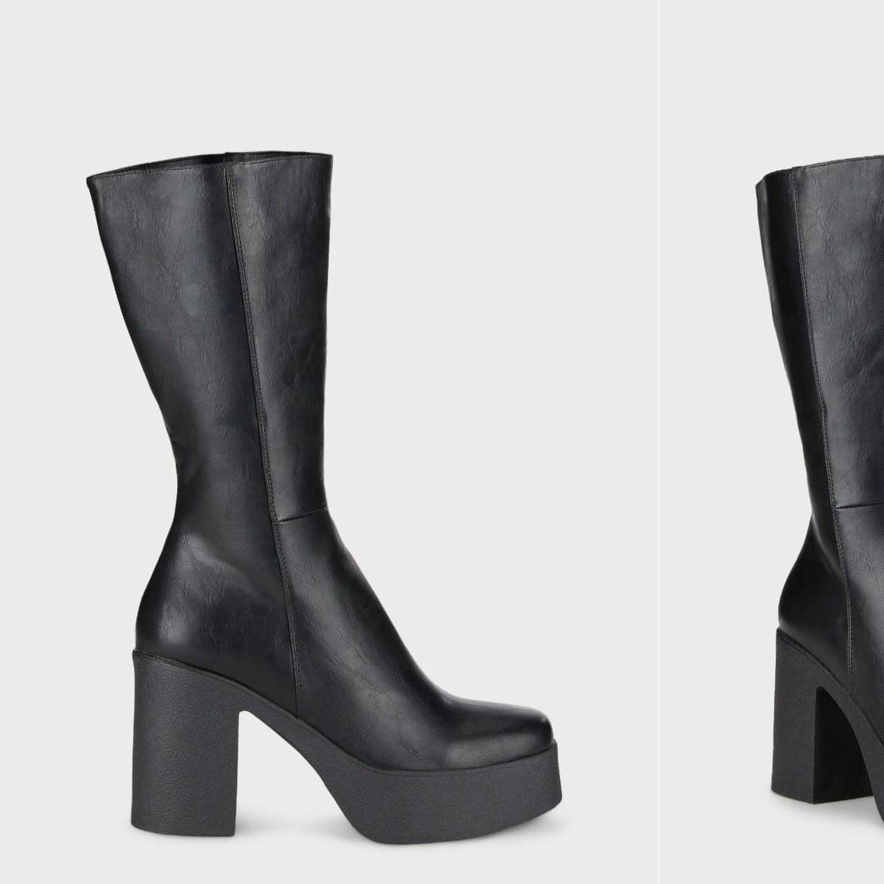 lamoda unforgiven high military calf boots in black