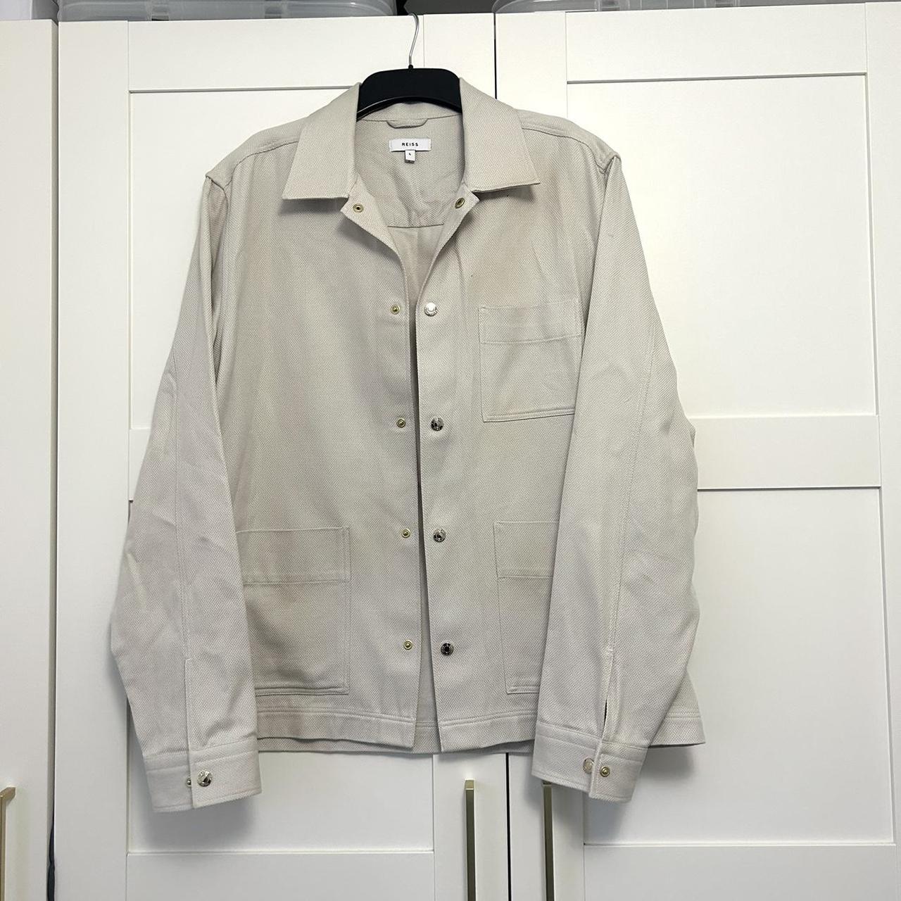 Reiss men’s over shirt / jacket Size L Stone... - Depop