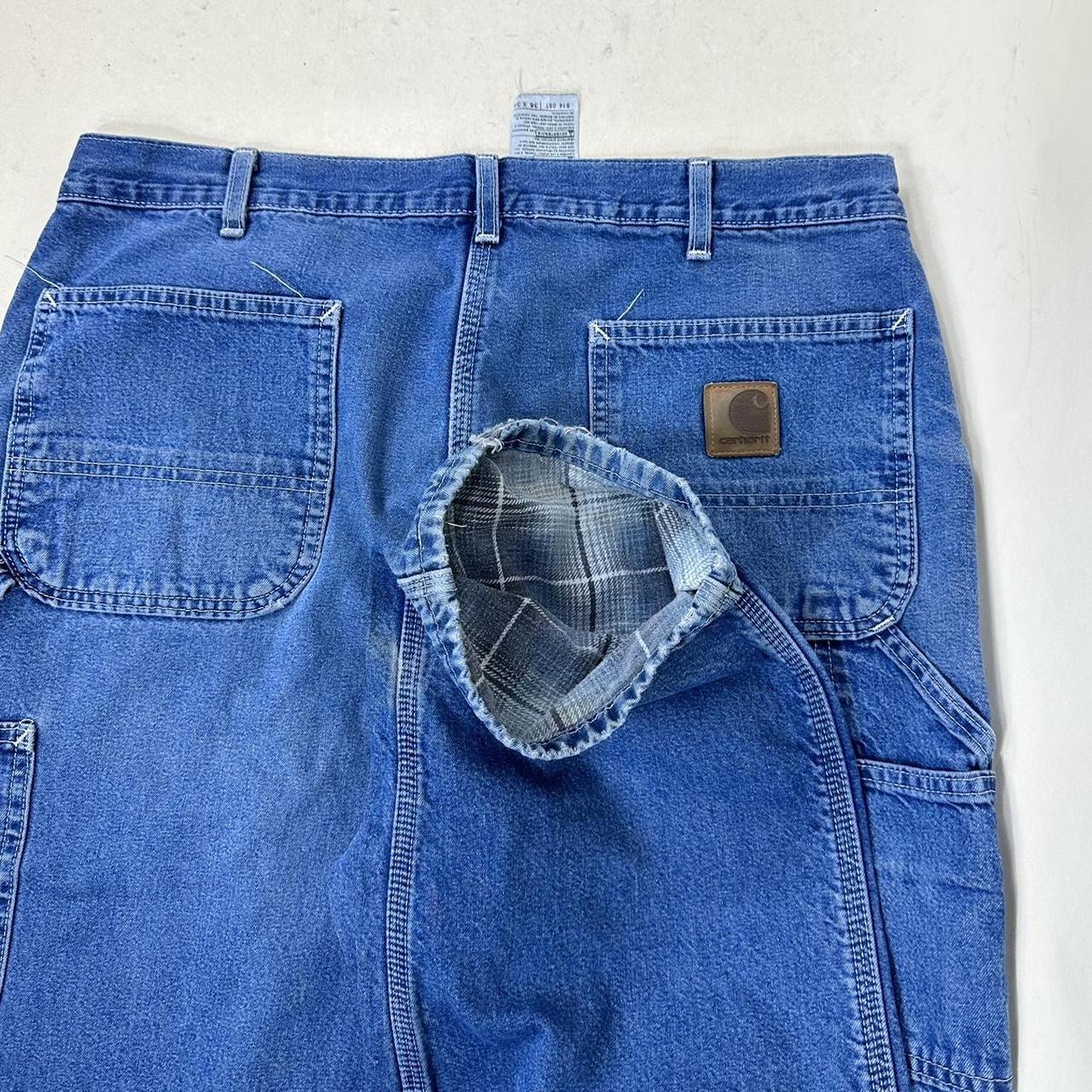 Vintage Carhartt Flannel Lined Carpenter Jean Pants... Depop