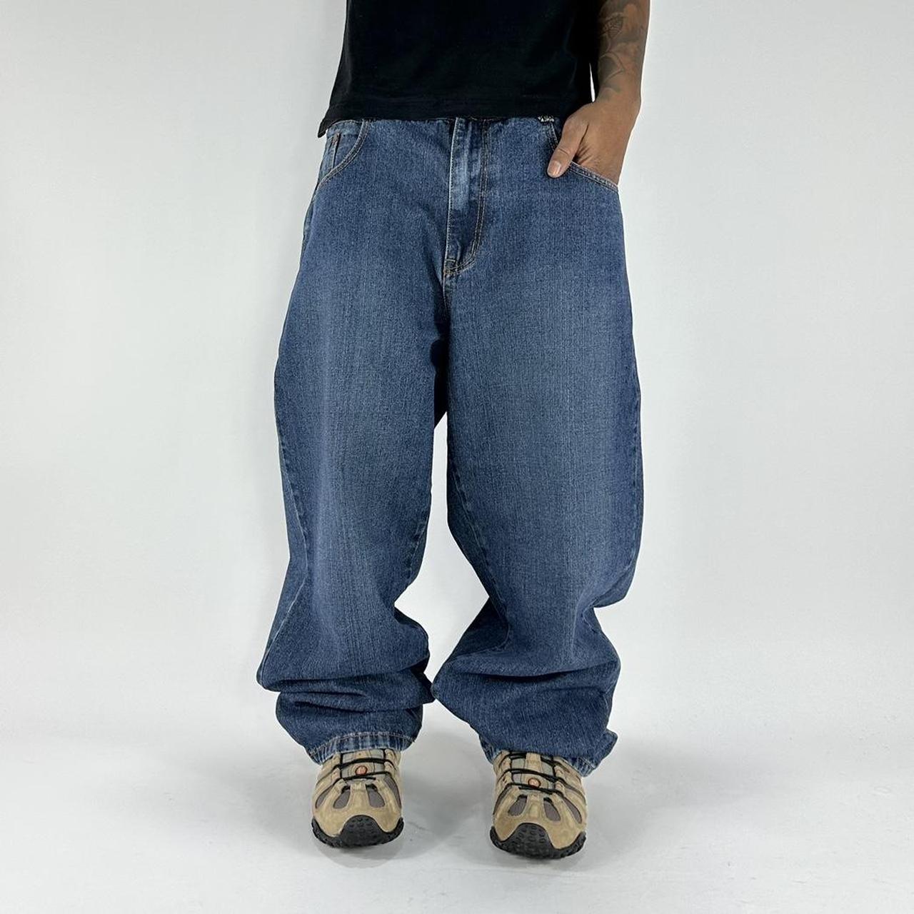 2000s Y2K Fubu Baggy Loose Fit Jean Pants Fits Mens... - Depop