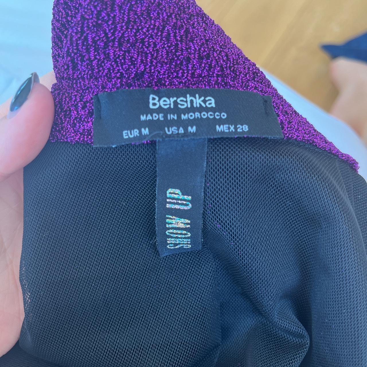 Never worn purple sparkly bershka dress Open... Depop