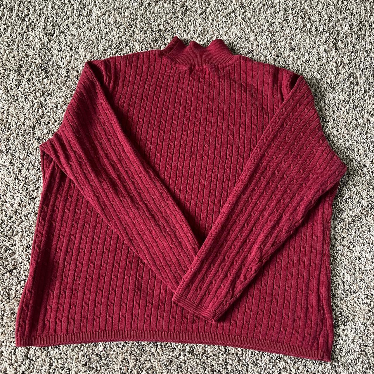 Red/Burgundy high neck long sleeve shirt. #s #depop... - Depop