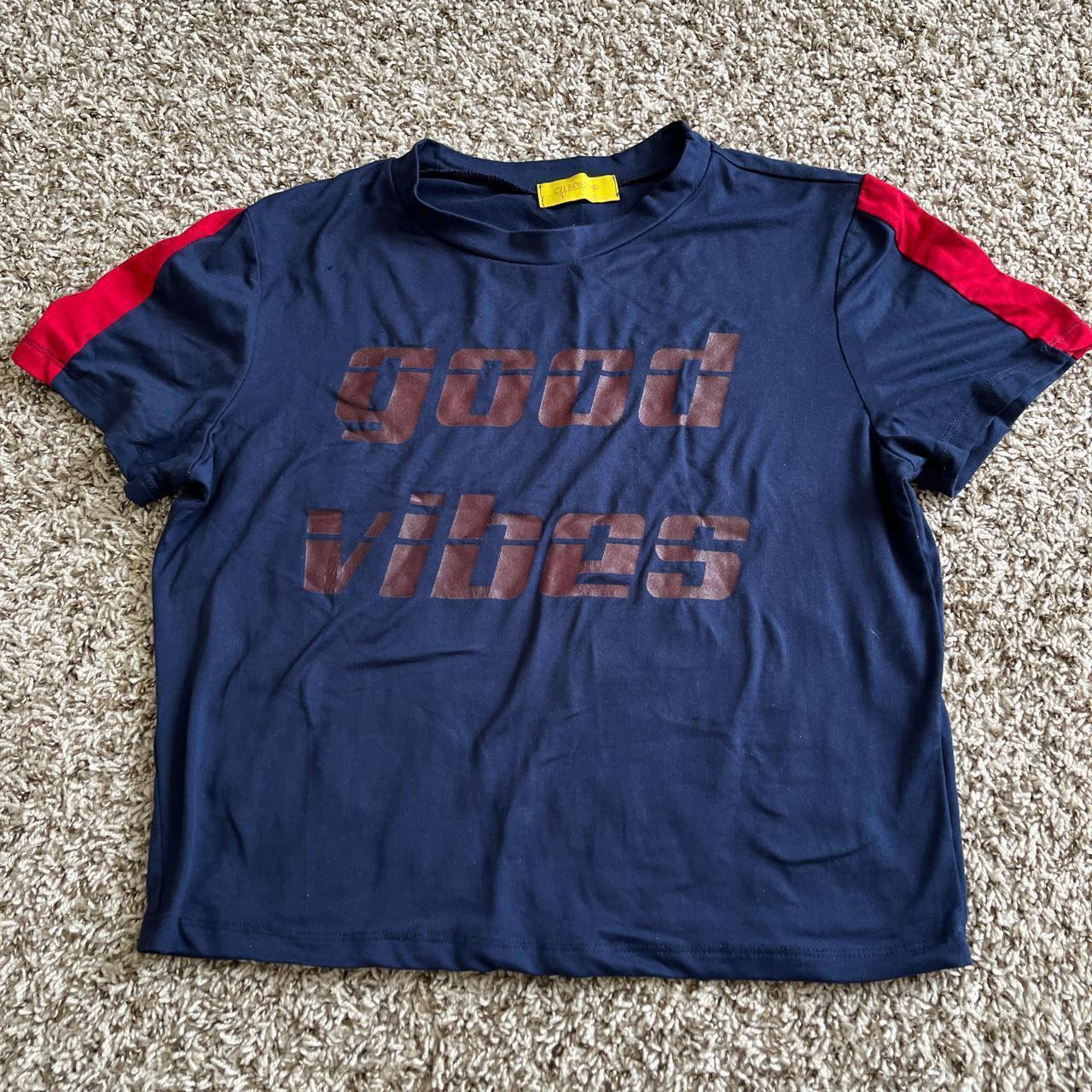 Navy blue Cropped tee. Could fit a MEDIUM and... Depop