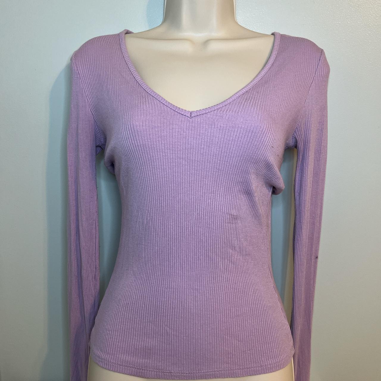 Long sleeve purple shirt. It has stretch to it. I... - Depop