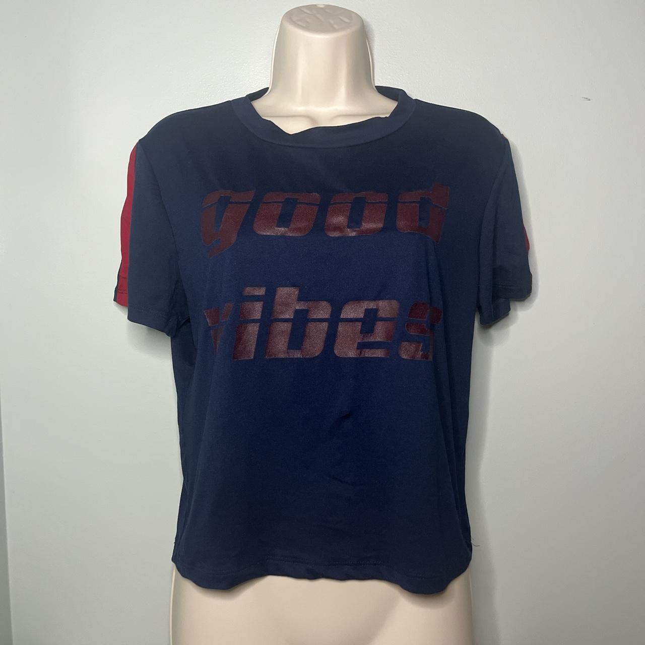 Navy blue Cropped tee. Could fit a MEDIUM and... Depop