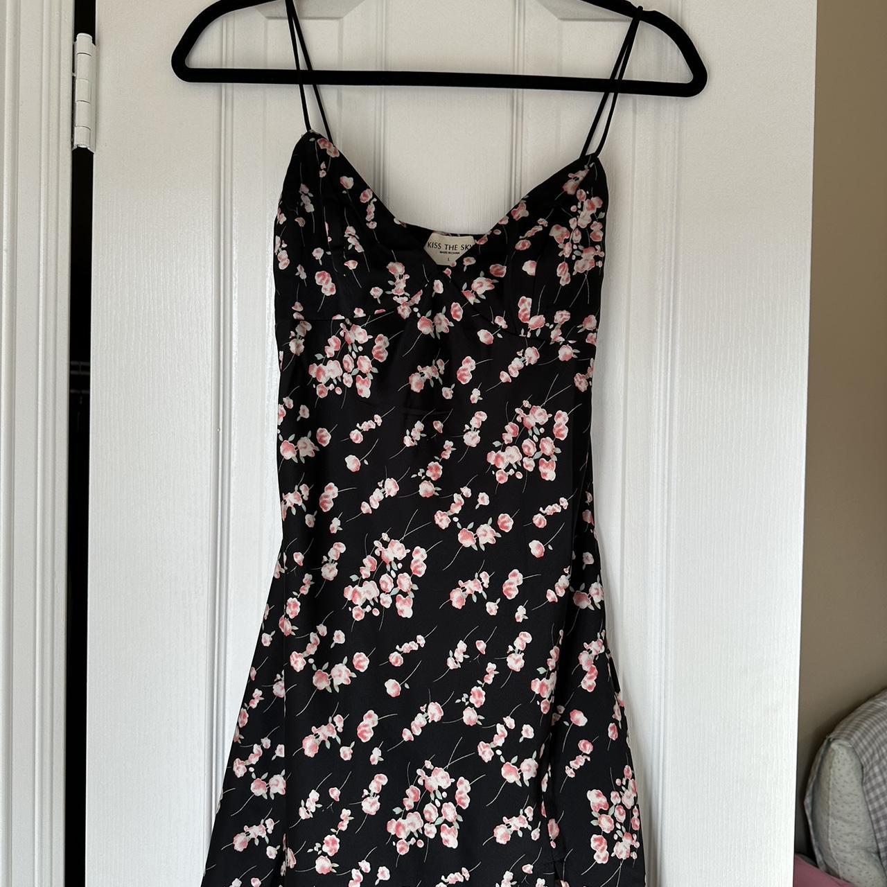 Kiss The Sky Women's Black and Pink Dress Depop