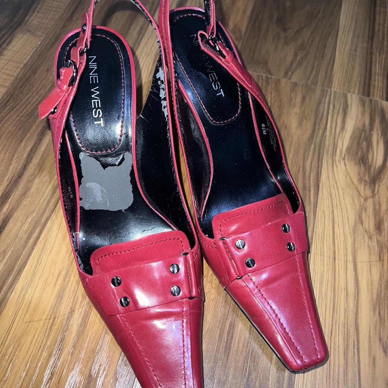 Cherry 🍒 Red Slingback Pumps Nine West Sz 8.5 (can... - Depop