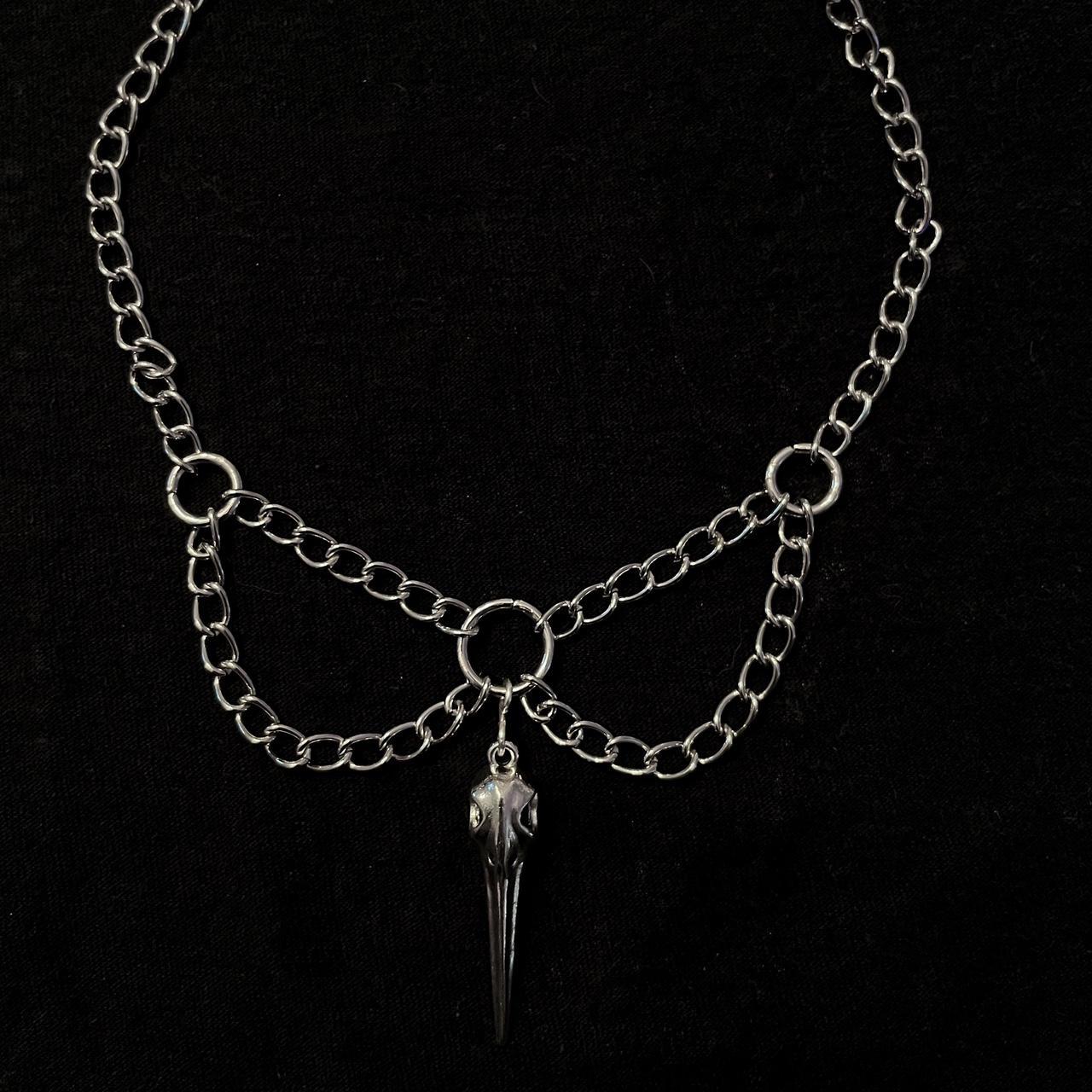 Bird skull and o ring Chain choker ⛓️🖤 #skulljewelry... - Depop