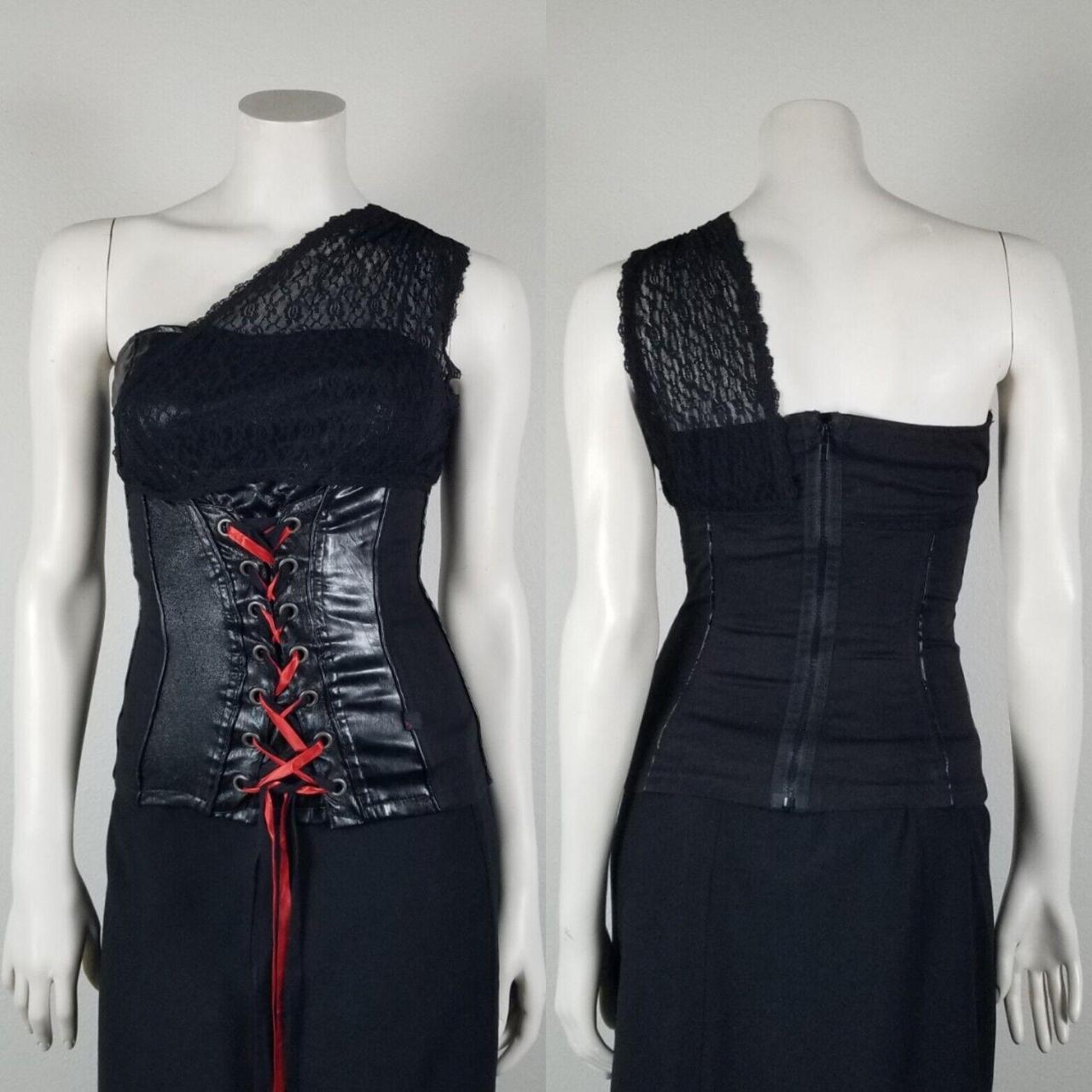 Vintage deals Tripp NYC 90s Y2K goth punk fetish pinup bondage sexy bustier corset top