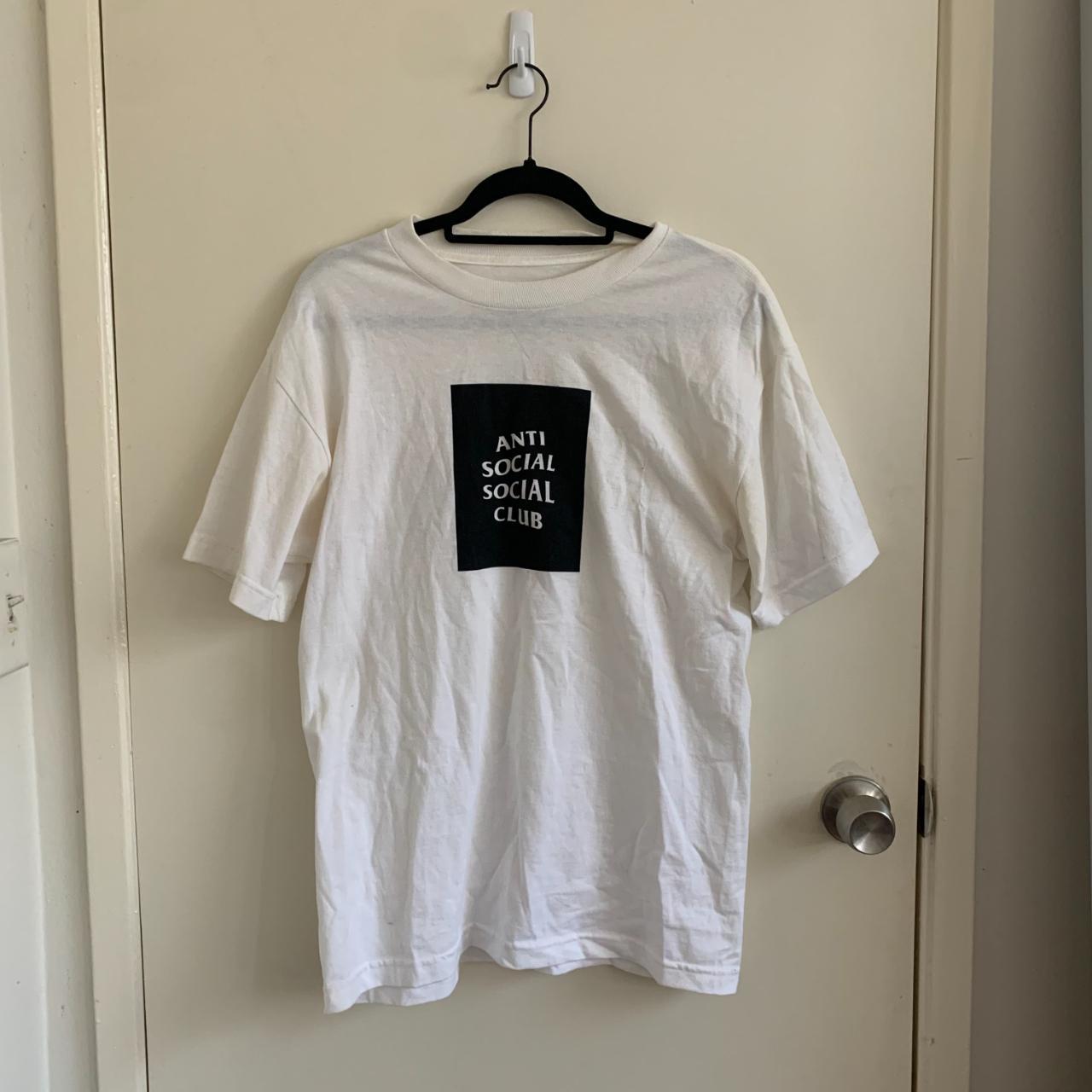 White Anti Social Social Club Logo Tshirt with Black... - Depop