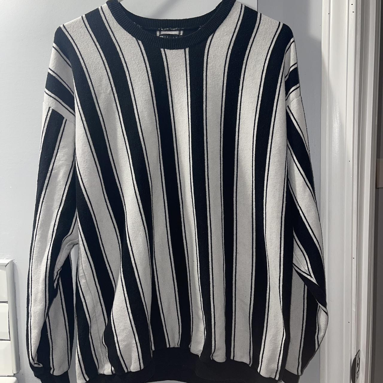 Black and white striped sweater - Depop