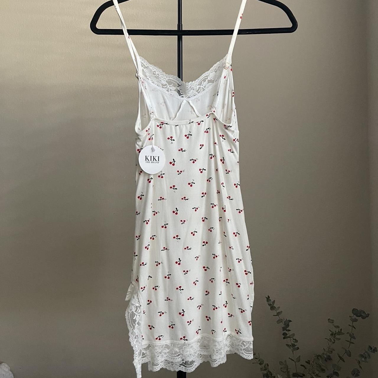The cutest mini cherry dress Lace trim Adjustable... - Depop