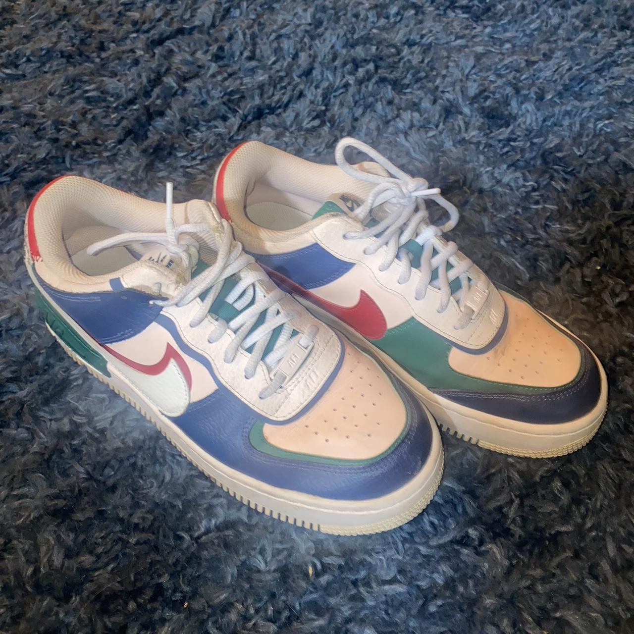 multi colored Nike AF1! so cute fun n unique🌈🫶🏼 in... - Depop