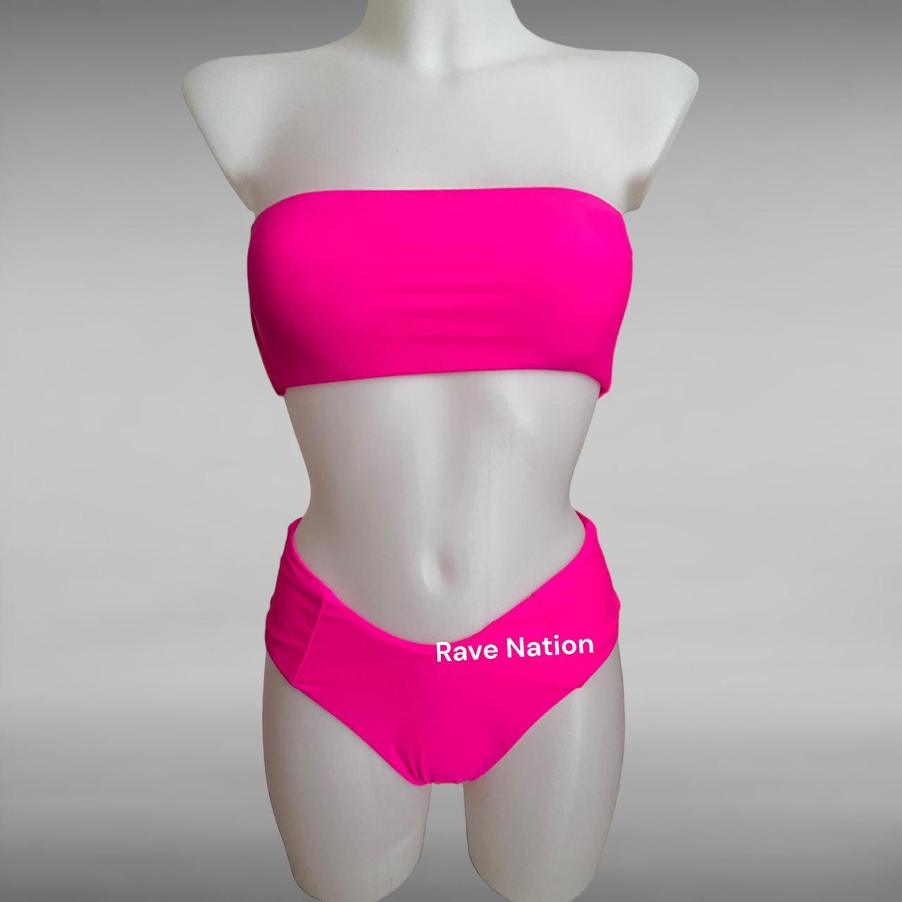 Strapless on sale neon bikini