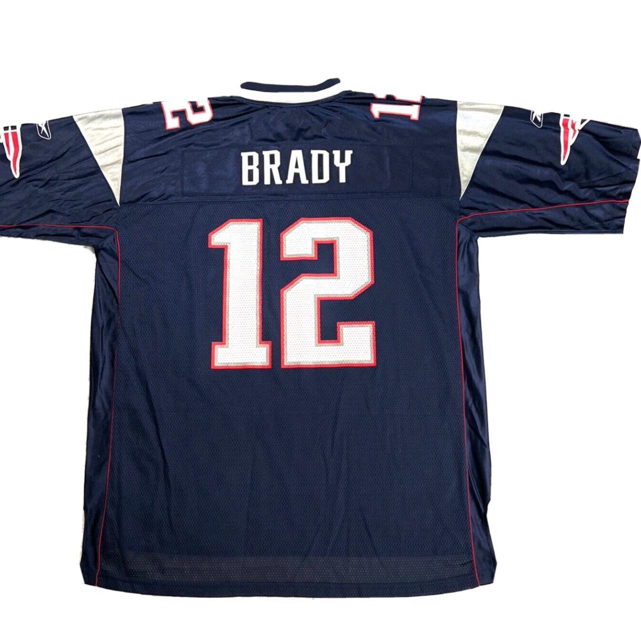 NFL NEW ENGLAND PATRIOTS TOM BRADY WHITE BLUE REEBOK MENS 2XL JERSEY