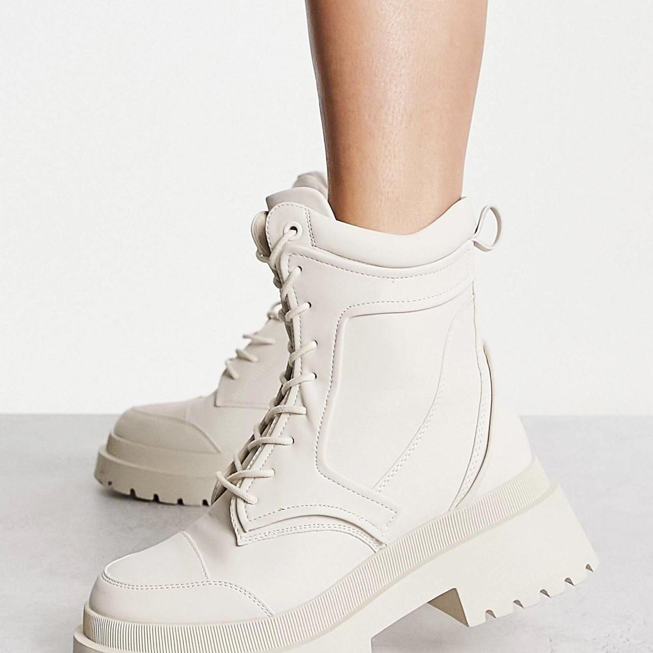 Cream store biker boots