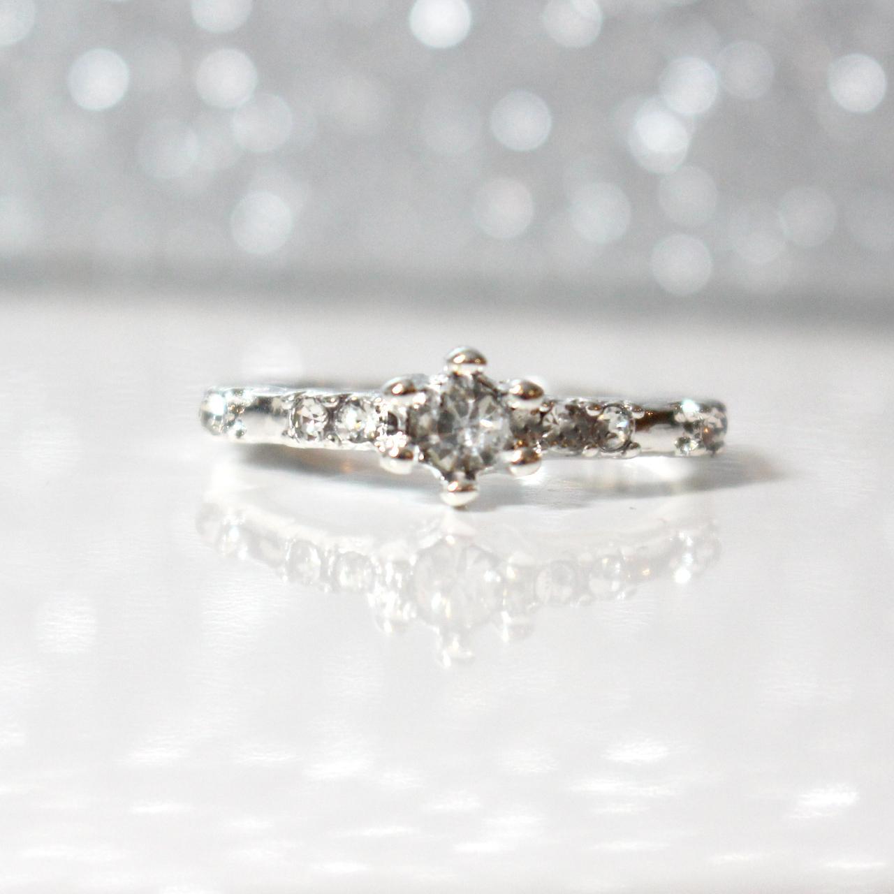 Petite Dainty CZ Five-stone Ring in Sterling Silver Dainty 