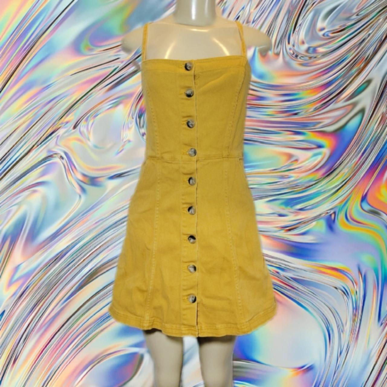 H&m yellow denim dress best sale