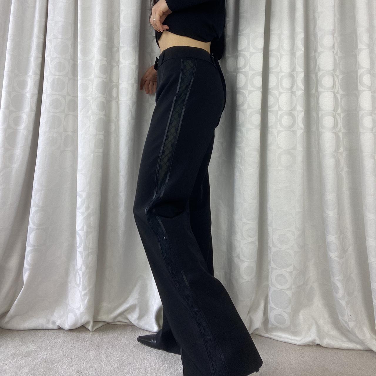 Beautiful 90s/00s vintage black flared trousers with... - Depop