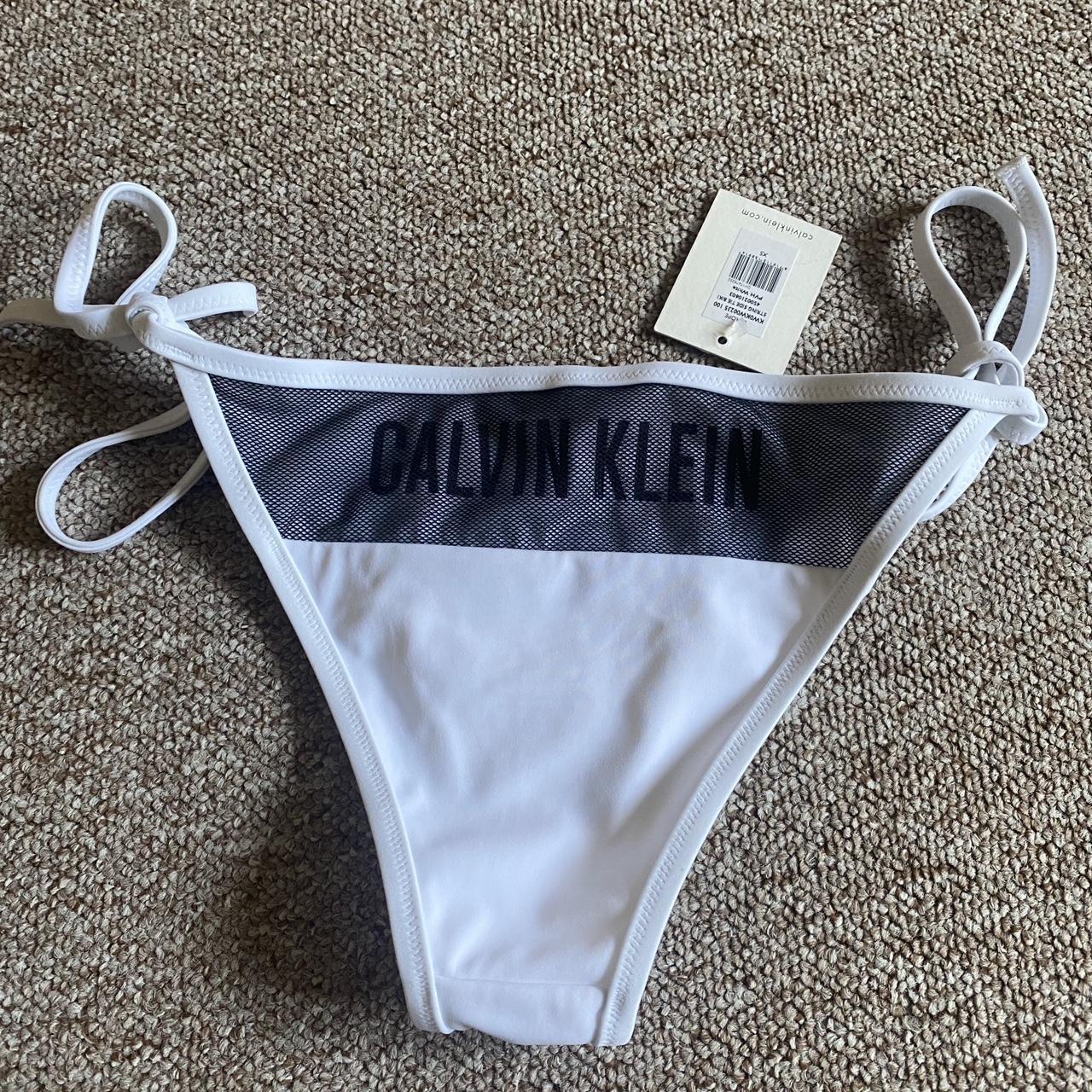 calvin klein logo high waisted bikini bottom