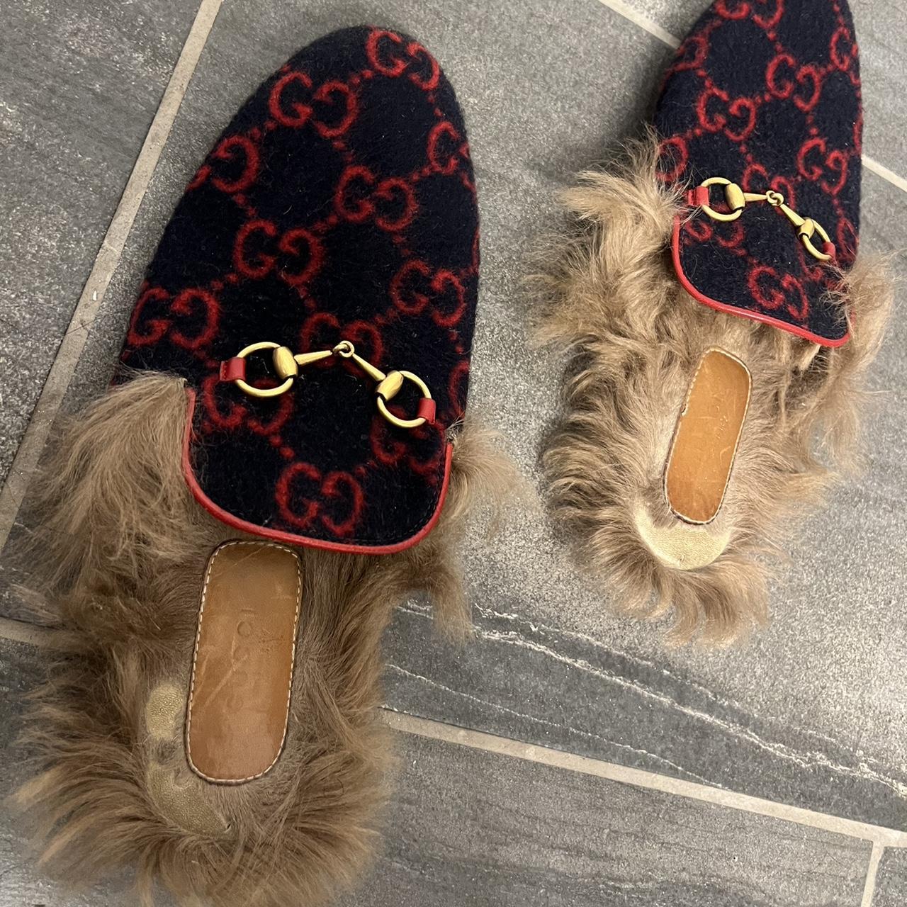 Gucci fur loafers on sale womens