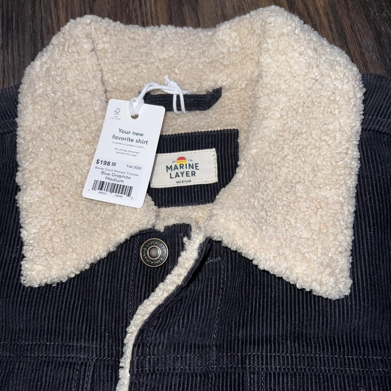BNWT Marine Layer dark navy blue sherpa Depop