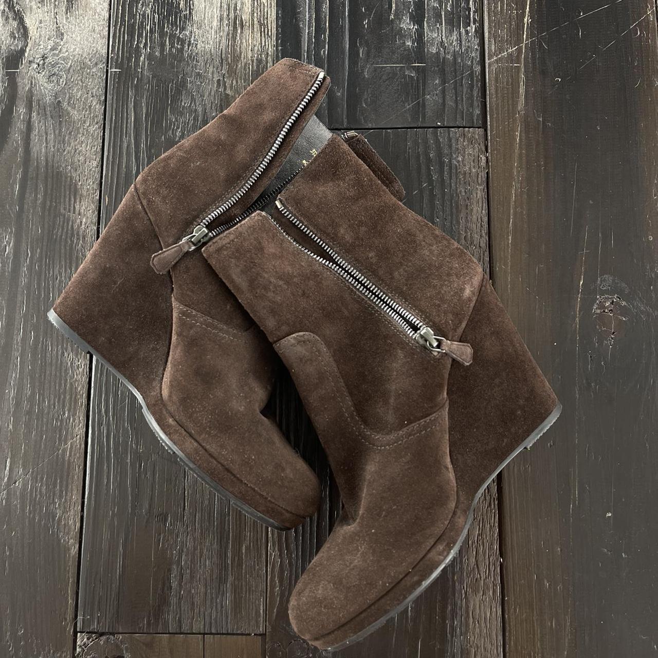 brown suede prada boots