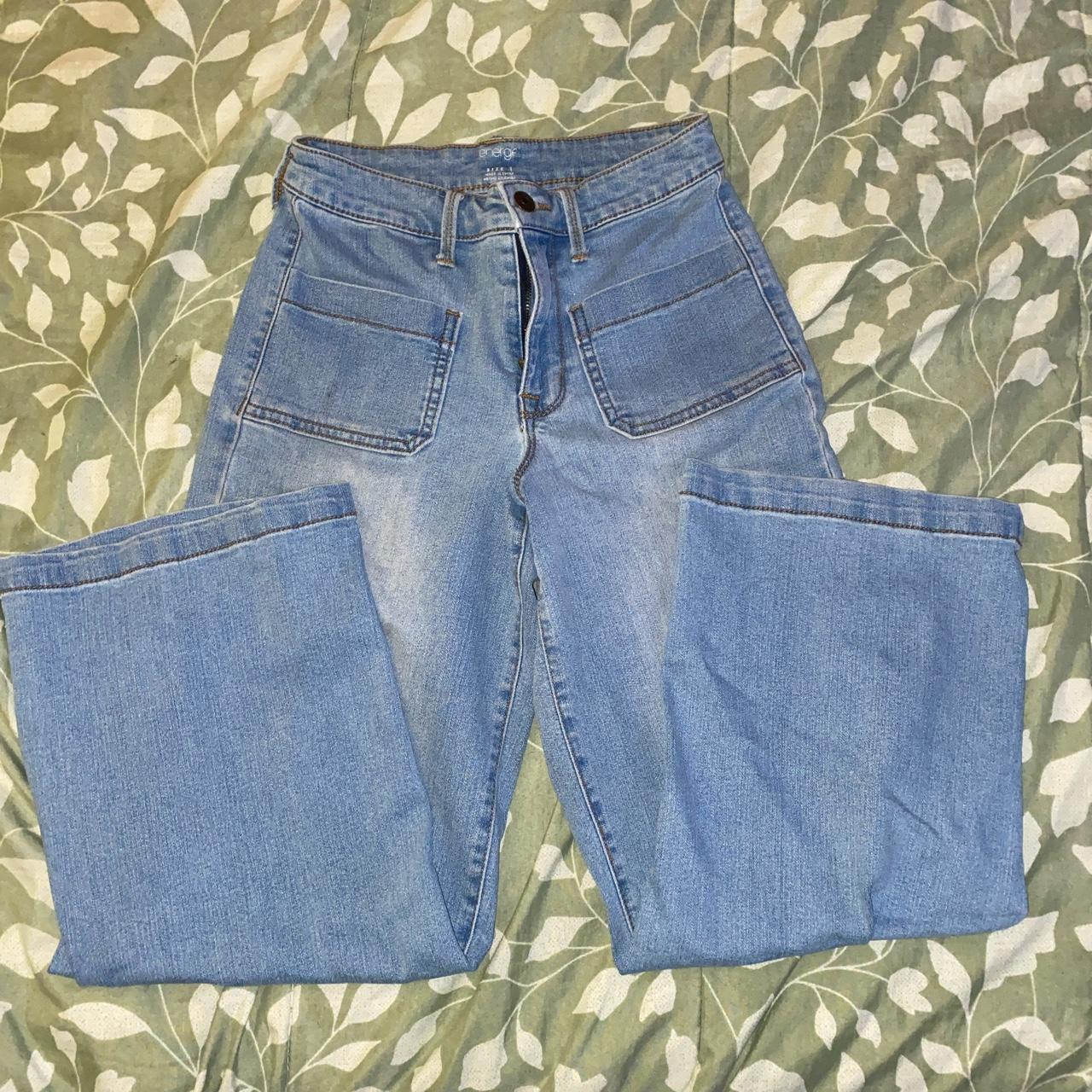 Energie Wide Leg Jeans Light and Dark Wash very... - Depop