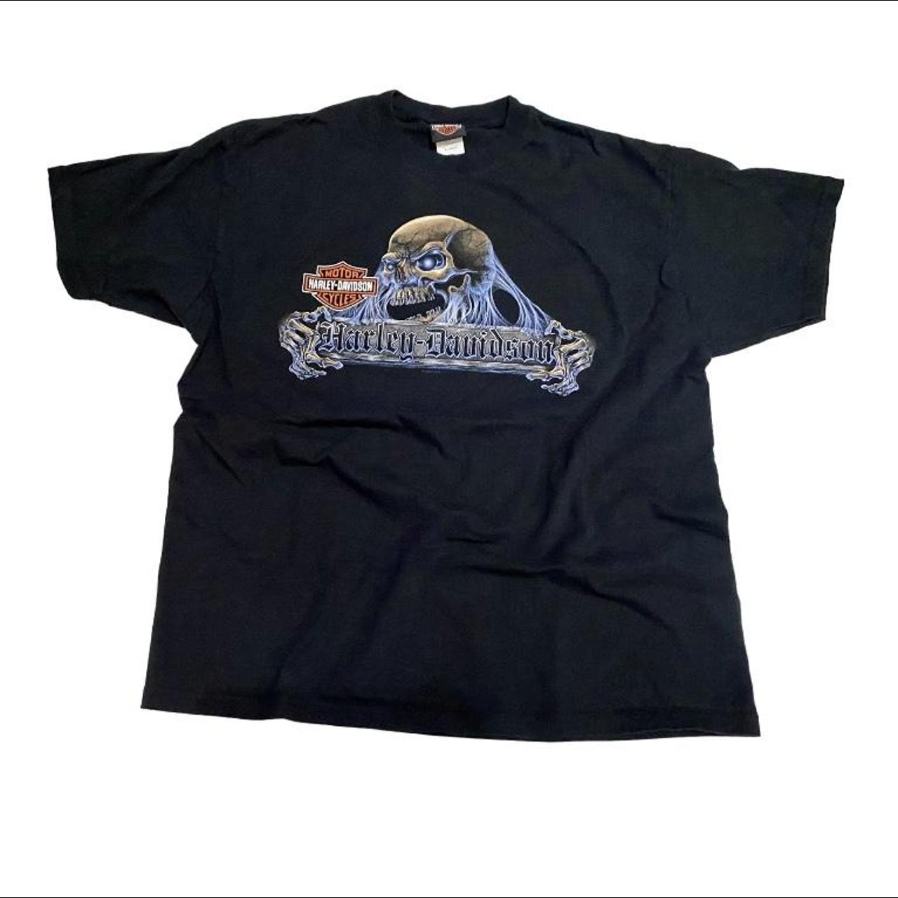 Insane y2k Skull Harley Davidson T Sizing and... - Depop