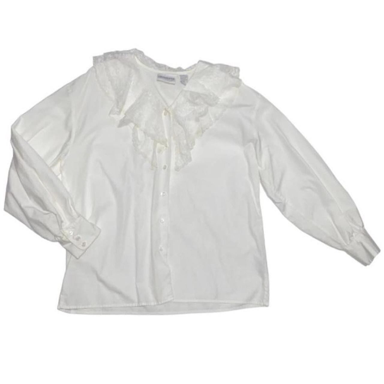 Liz Claiborne Women's White Shirt | Depop