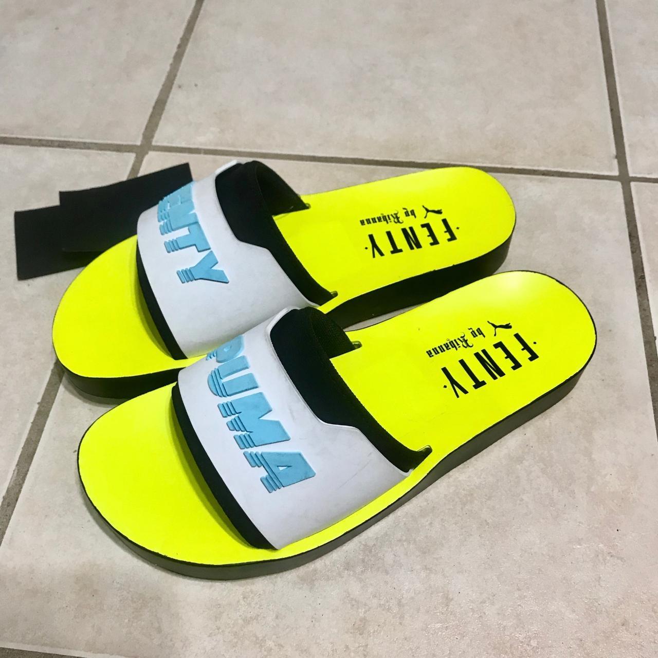 Fenty puma slides yellow best sale