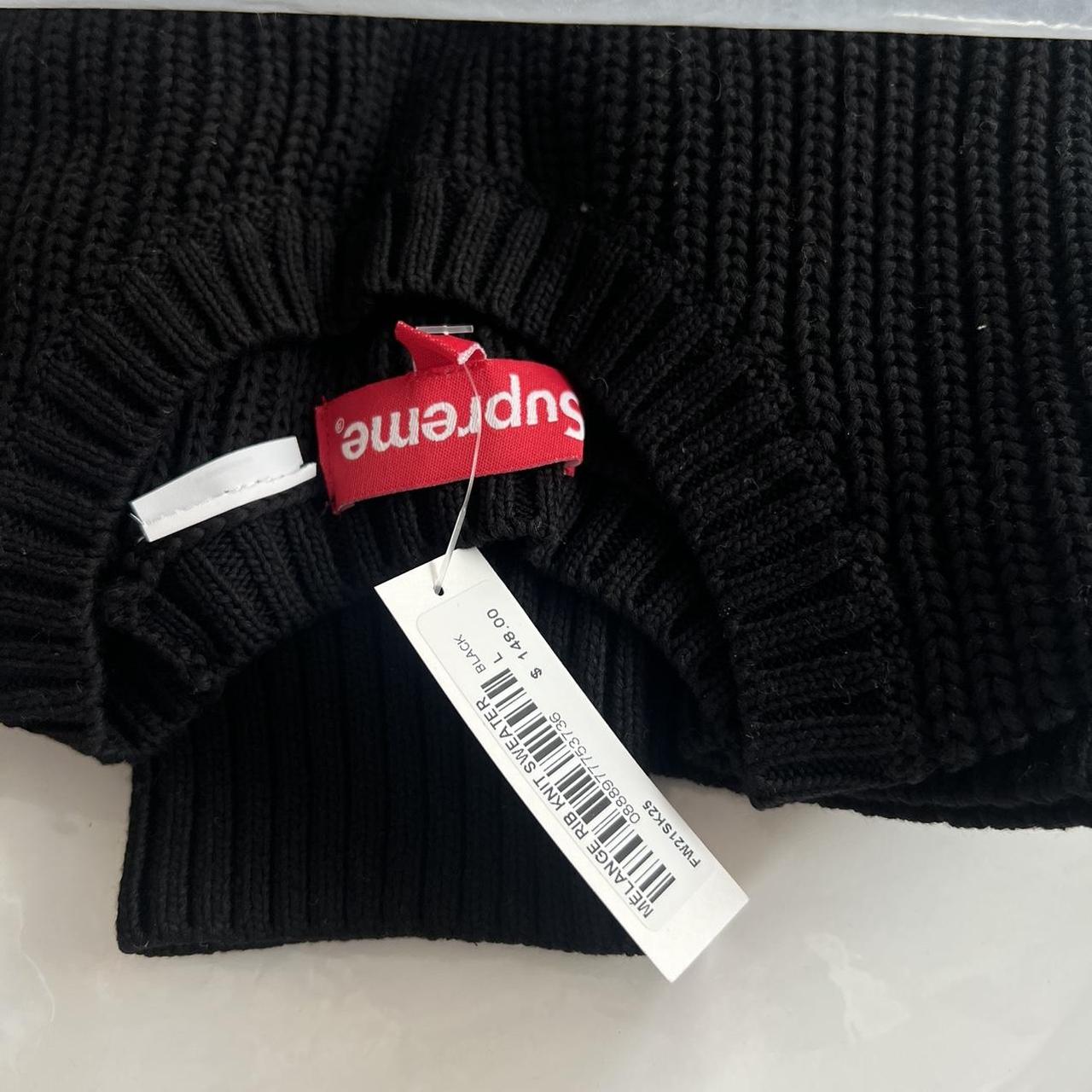 Supreme mélange rib knit sweater black FW 21 Size... - Depop