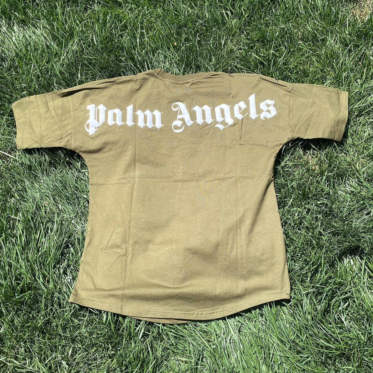 Palm Angels Men's Khaki T-shirt | Depop