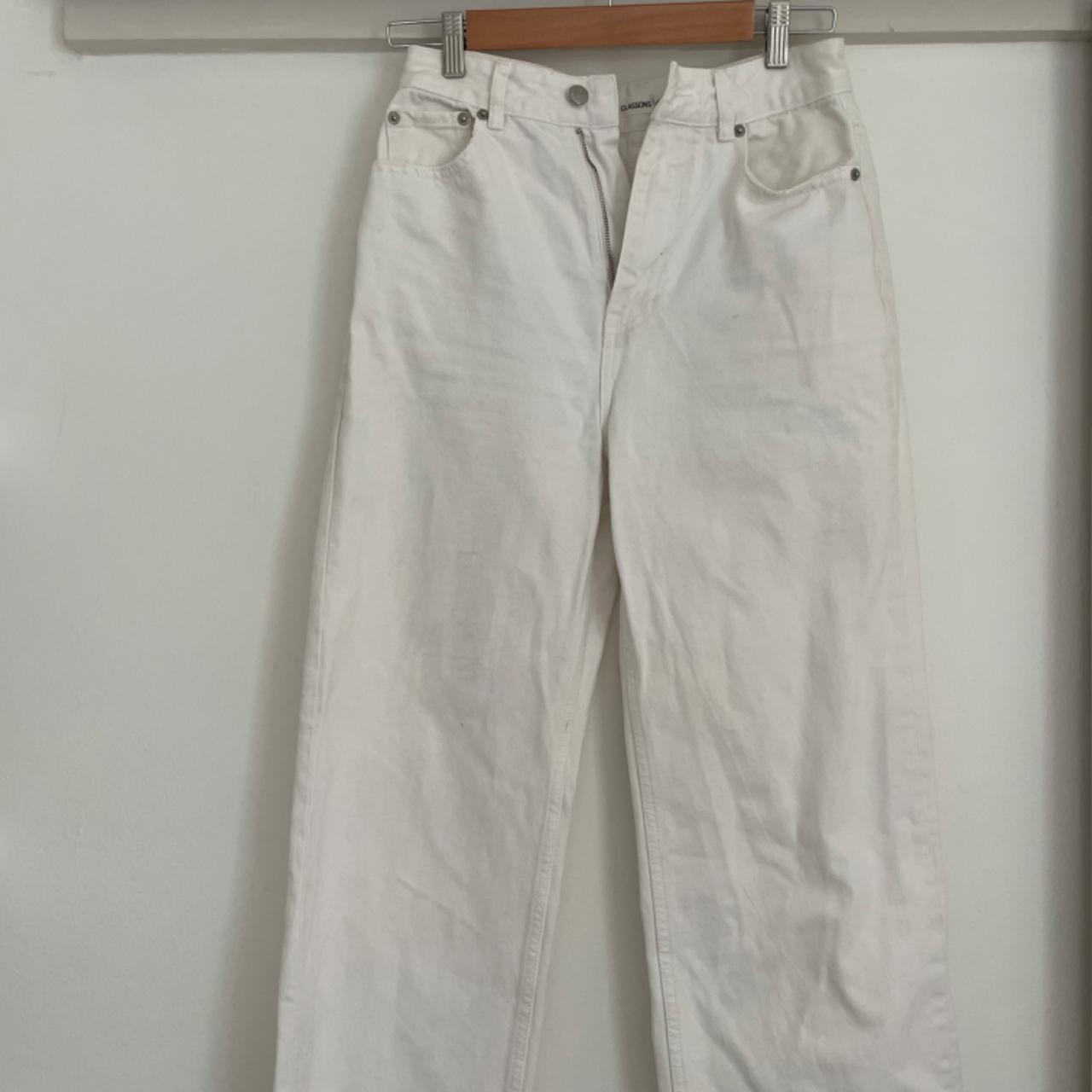 Glassons white denim jeans - straight leg Size 8... - Depop