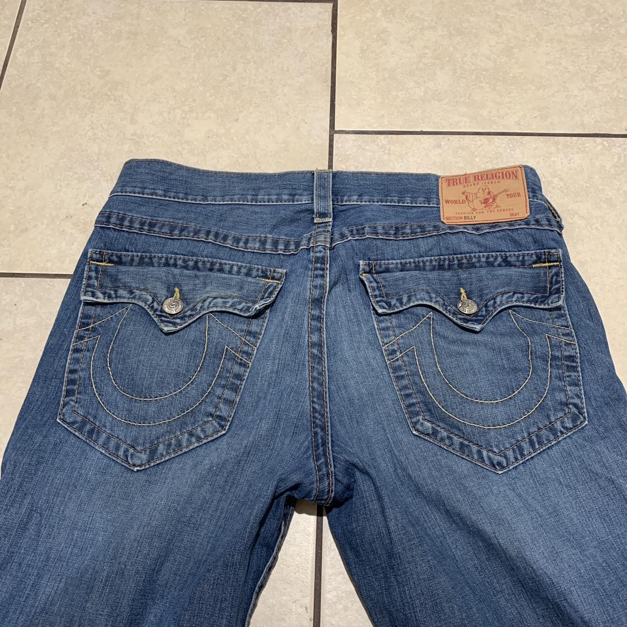 True Religion Men's Blue Trousers | Depop