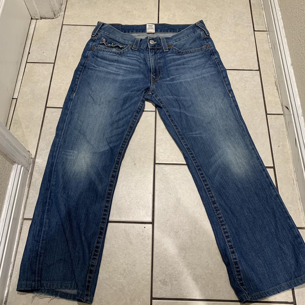 True Religion Men's Blue Trousers | Depop